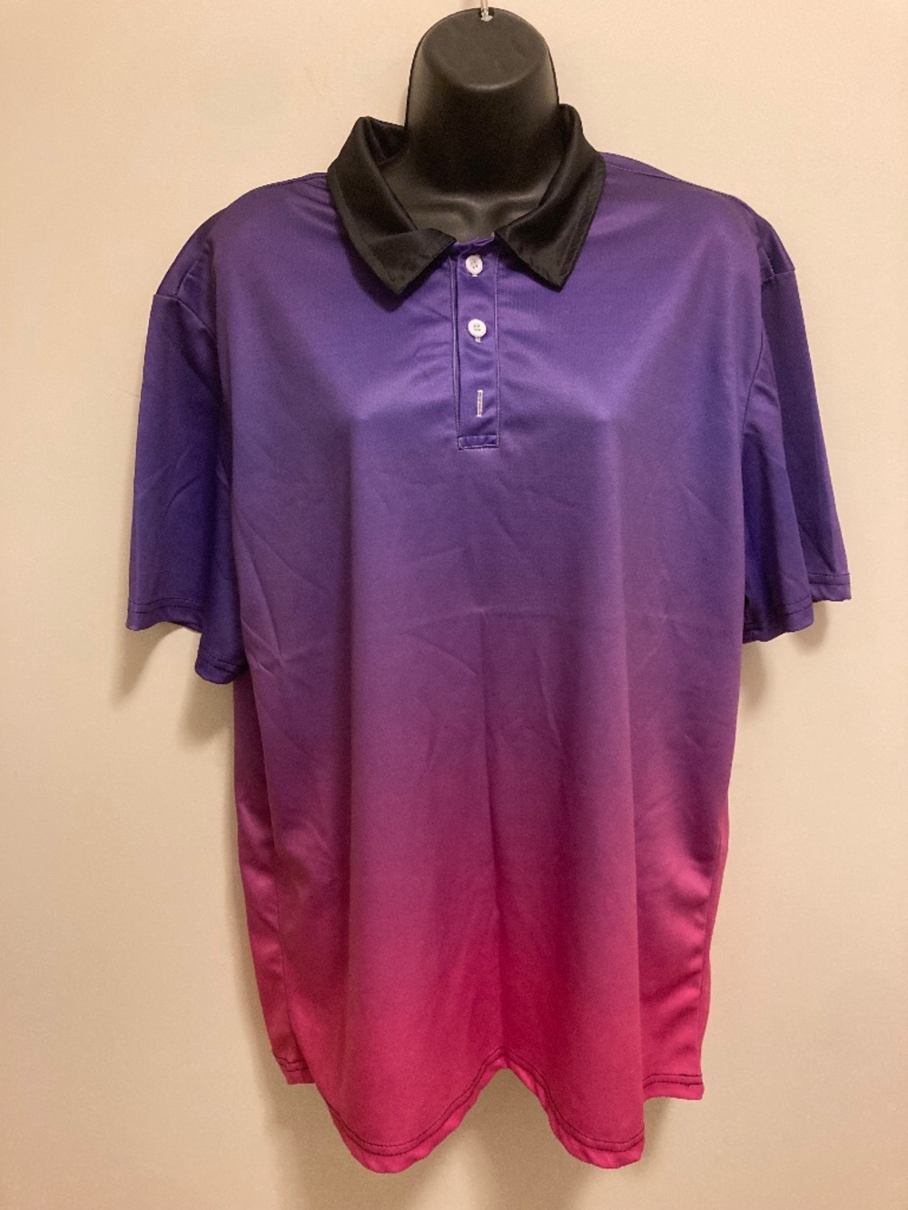 Purple Pink Black Polo 2XL Shirt